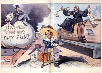 Das Dilemma der jungen Amerika, soll ich weise und groß oder reich und mächtig sein, 1901